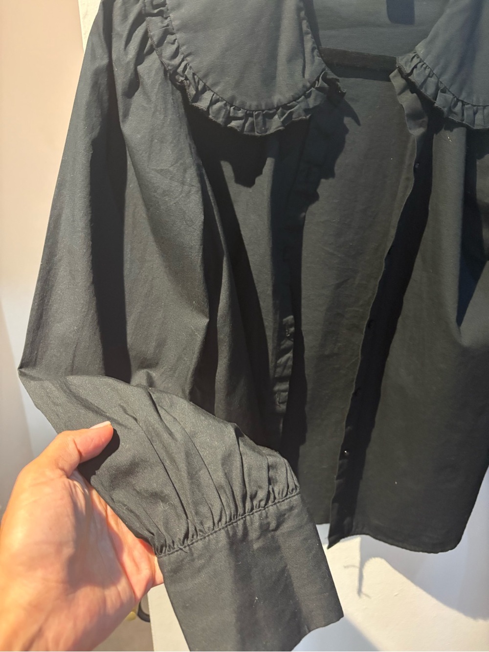 H&M Black Ruffle Collar Jacket - Picture 3 of 7